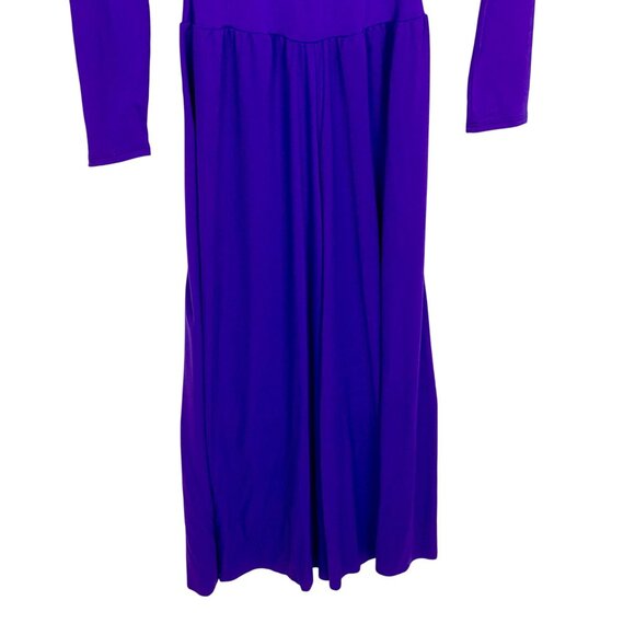 Body Wrappers Praise Dance Jumpsuit Size M Palazzo Pants Worship Purple Zip Back - Picture 3 of 12